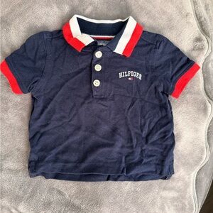 Tommy Hilfiger Navy Polo with Red & White Trim